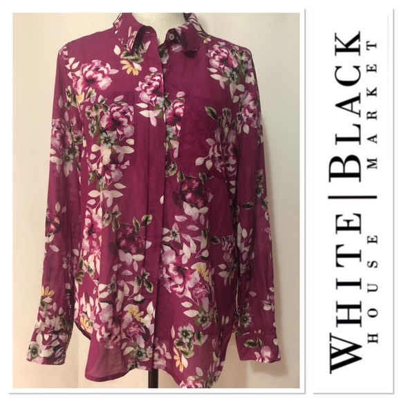 NWT White House Black Market floral top - Picture 1 of 8